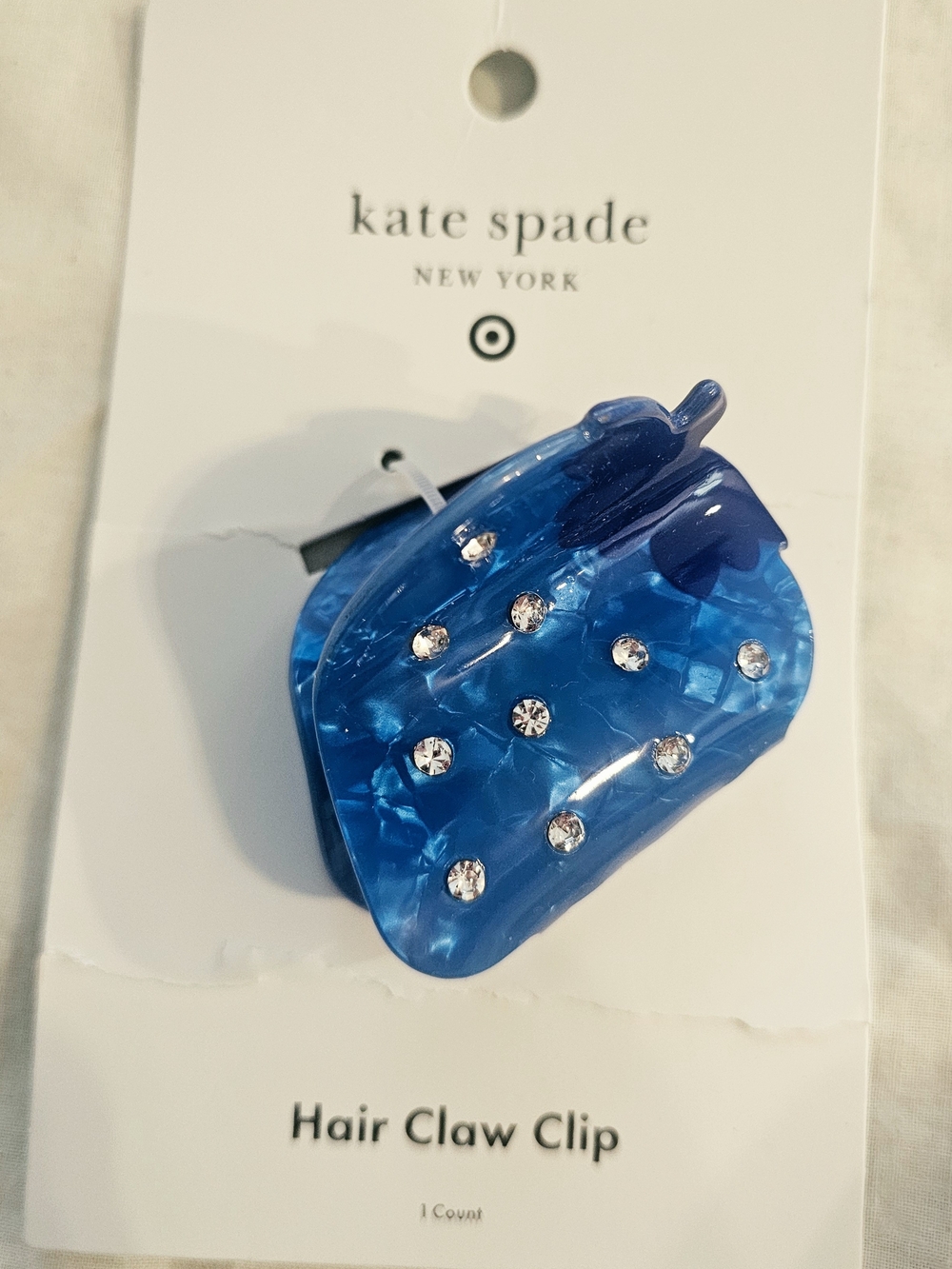 Kate Spade New York Target Cobalt Blue Strawberry Rhinestone Hair Claw Clip